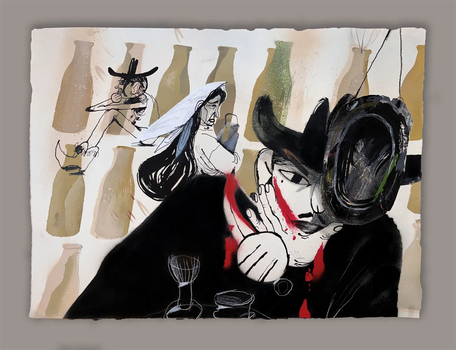 «afeitado» 72x55, mixed media