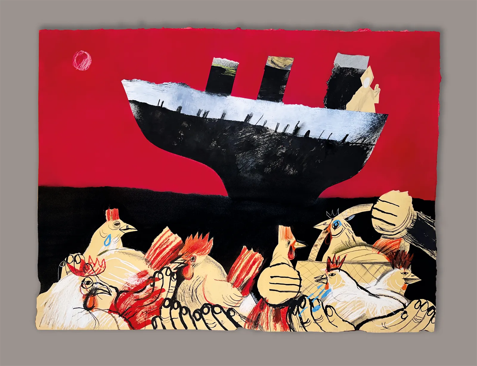 «obispo» 72x55, mixed media